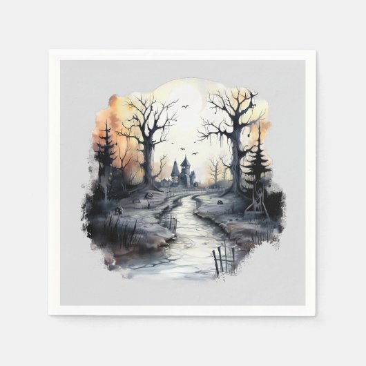 Halloween Spooky House Servet (Voorkant)