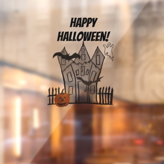Halloween Spooky House Window Cling Raamsticker (Vel 2)