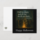 Halloween Spooky Invitation Kaart - Hell Is Empty (Voorkant / Achterkant)