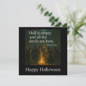Halloween Spooky Invitation Kaart - Hell Is Empty (Staand voorkant)