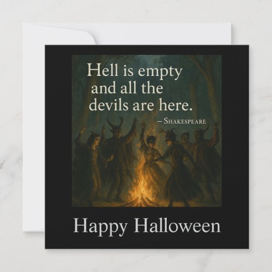 Halloween Spooky Invitation Kaart - Hell Is Empty (Voorkant)