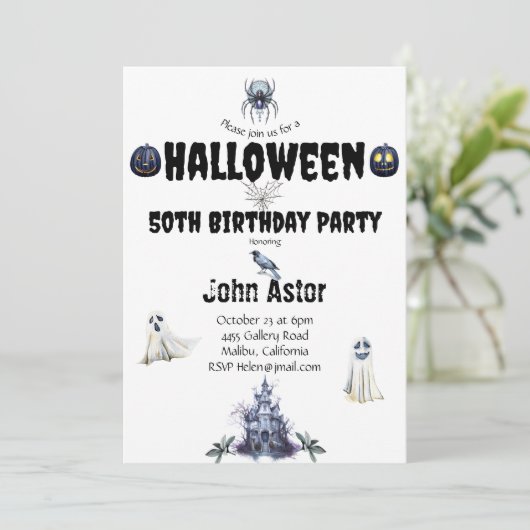 Halloween Spooky Kaart (Staand voorkant)