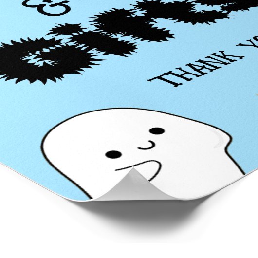 Halloween spooky kaart en geschenken dank u poster (Hoek)
