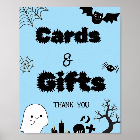 Halloween spooky kaart en geschenken dank u poster (Voorkant)
