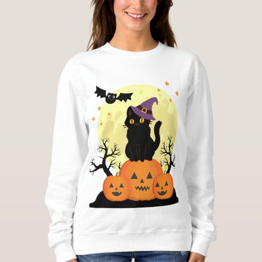 Halloween Spooky Kat Heks Jack-o-lantaarns Vrouwen Trui (Voorkant)