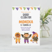 Halloween Spooky Kids Verjaardag Kostuumfeest Kaart (Staand voorkant)