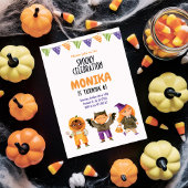 Halloween Spooky Kids Verjaardag Kostuumfeest Kaart