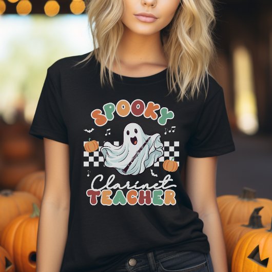 Halloween Spooky Klarinet Teacher Muziek T-shirt