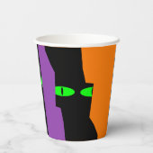 Halloween Spooky Kooky Black Cat Eyes Papieren Bekers (Achterkant)