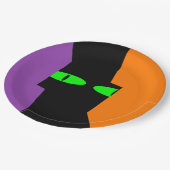 Halloween Spooky Kooky Black Cat Eyes Papieren Bordje (Gekanteld)
