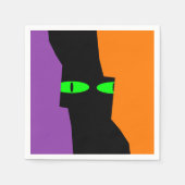 Halloween Spooky Kooky Black Cat Eyes Servet (Voorkant)