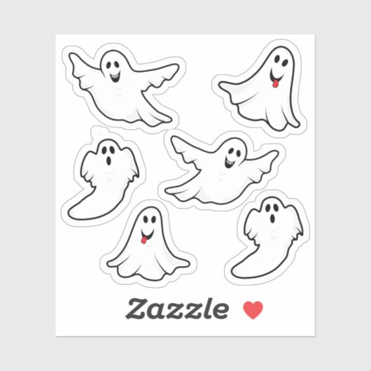 Halloween Spooky Lachende Geesten Sticker (Vel)