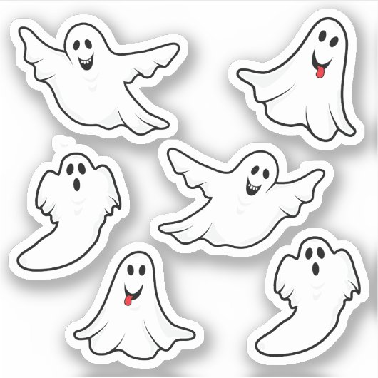 Halloween Spooky Lachende Geesten Sticker (Voorkant)