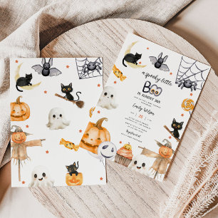 Halloween Spooky Little Boo Baby shower Kaart