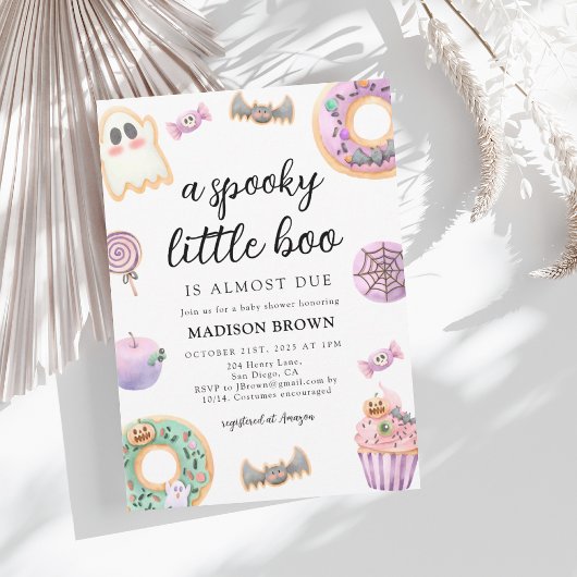 Halloween Spooky Little Boo Baby shower Kaart