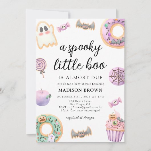 Halloween Spooky Little Boo Baby shower Kaart (Voorkant)