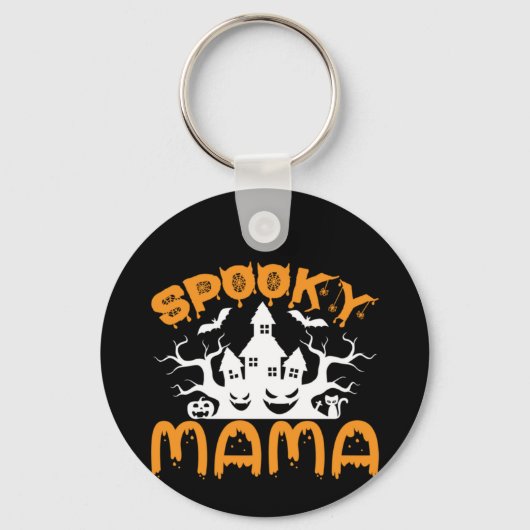 Halloween Spooky Mama Birthday Sleutelhanger (Voorkant)