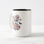 Halloween Spooky Mama Coffee Skeleton Custom Tweekleurige Koffiemok (Voorkant links)