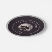 Halloween Spooky Metal Skull Custom Papieren Bordje (Gekanteld)