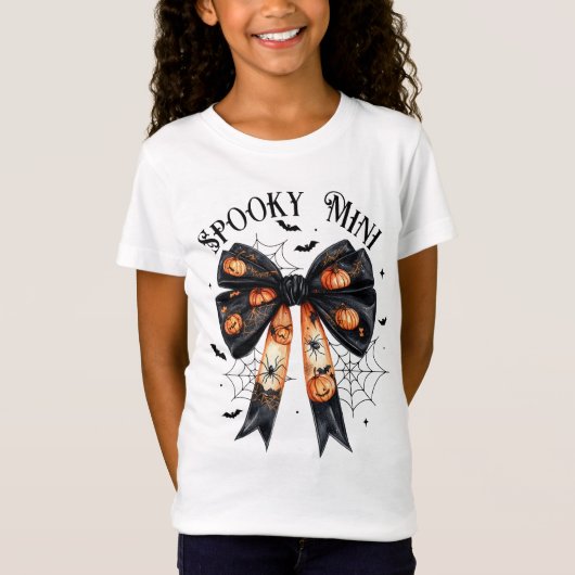 Halloween Spooky Mini Black Bow Coquette T-shirt (Voorkant)