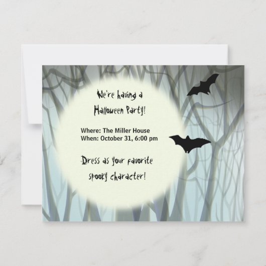 Halloween Spooky Moon Kaart (Achterkant)