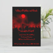 Halloween Spooky Night of Fright Party nodigt uit Kaart (Staand voorkant)