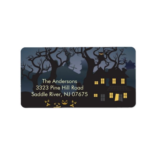 Halloween Spooky Night Return Adres Label (Voorkant)