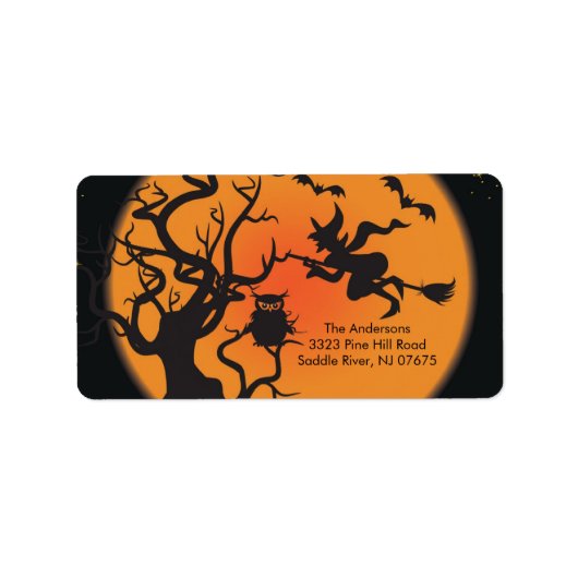 Halloween Spooky Night Return Adres Label (Voorkant)