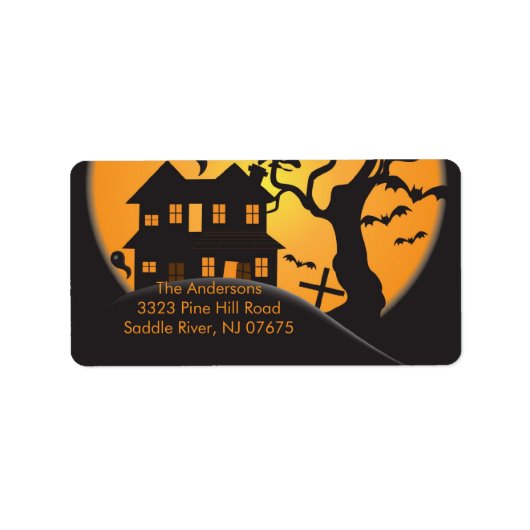 Halloween Spooky Night Return Adres Label (Voorkant)
