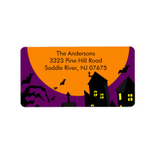 Halloween Spooky Night Return-adreslabel Etiket