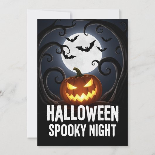 Halloween Spooky Night Uitnodiging (Voorkant)