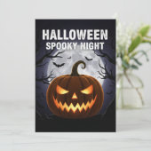 Halloween Spooky Night Uitnodiging (Staand voorkant)