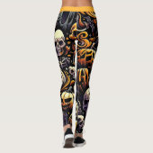 Halloween: Spooky Night van Heksen en Pompoenen Leggings (Achterkant)
