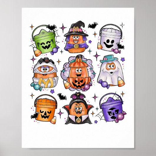 Halloween Spooky Nugget Schattigee enge filmperson Poster (Voorkant)