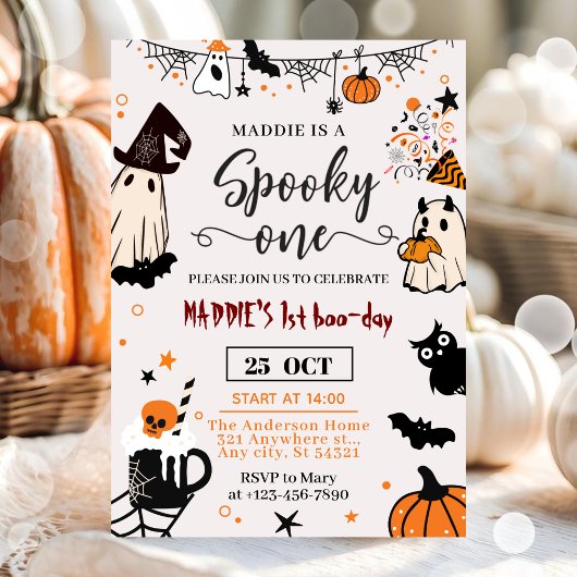 Halloween "Spooky One" 1e verjaardag Kaart