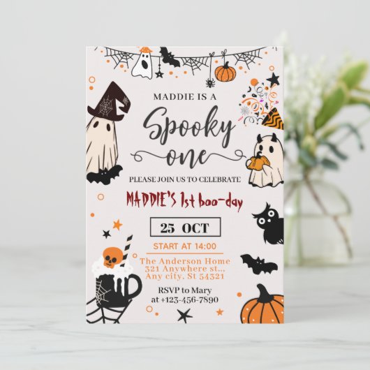 Halloween "Spooky One" 1e verjaardag Kaart
