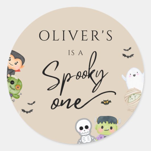 Halloween Spooky One 1st Birthday Favoriet Gift La Ronde Sticker (Voorkant)
