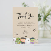 Halloween Spooky One Birthday Bedankt (Staand voorkant)