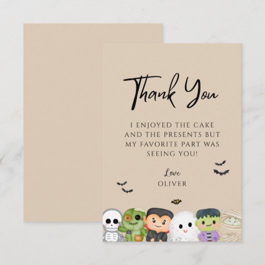 Halloween Spooky One Birthday Bedankt (Voorkant / Achterkant)