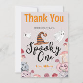 Halloween Spooky One Birthday Dank je wel Kaart (Voorkant)