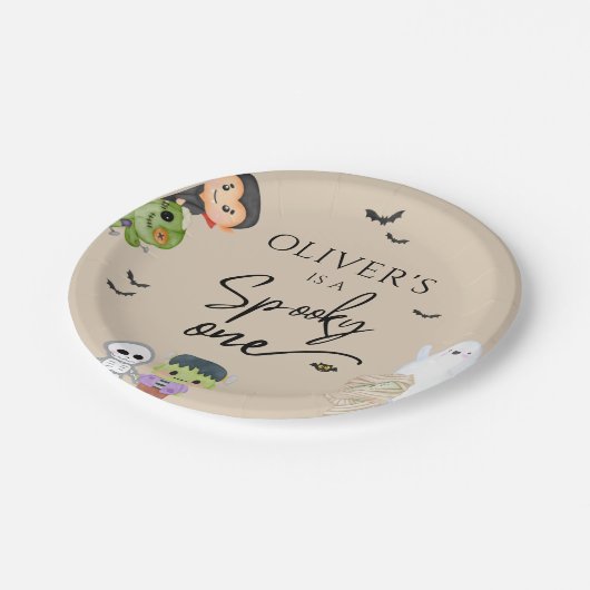 Halloween Spooky One Birthday Papieren Bordje (Gekanteld)