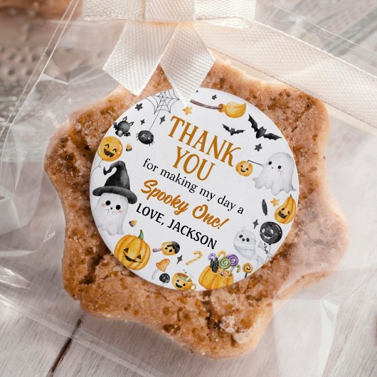 Halloween Spooky One Birthday Party Ronde Sticker