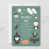 Halloween Spooky One First Birthday Invitation Kaart (Voorkant)