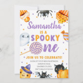 Halloween Spooky One First Birthday Invitation Kaart (Voorkant)