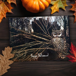 Halloween Spooky Owl Halloween Kaart