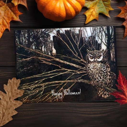 Halloween Spooky Owl Halloween Kaart