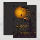 Halloween Spooky Owls Party Uitnodiging (Voorkant / Achterkant)