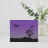 Halloween spooky paars briefkaart (Staand voorkant)
