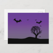 Halloween spooky paars briefkaart (Voorkant / Achterkant)