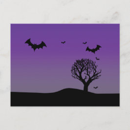 Halloween spooky paars briefkaart